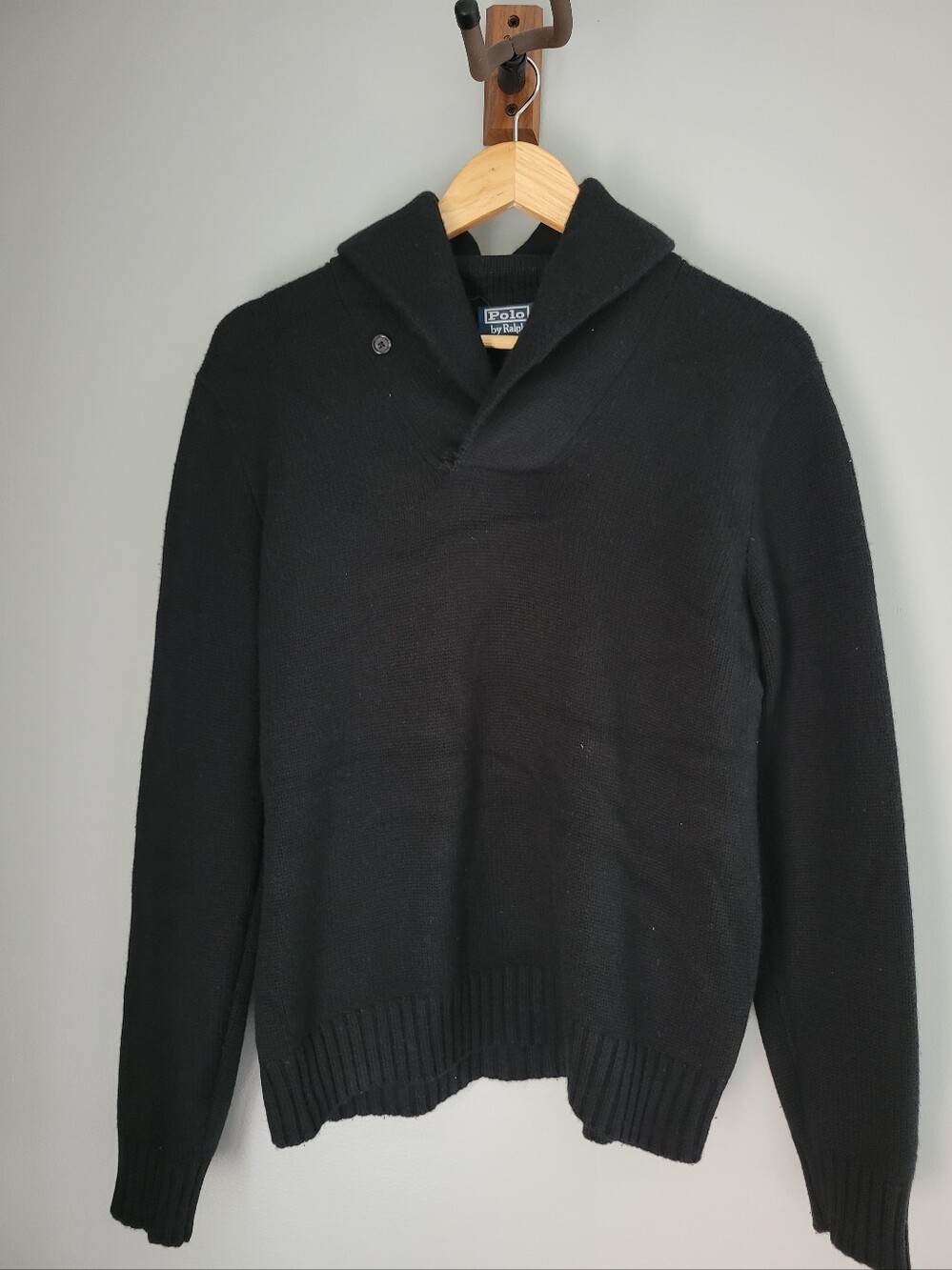 Polo Ralph Lauren Mens Size S 100% Cashmere Knit Shawl Collar Pullover Sweater